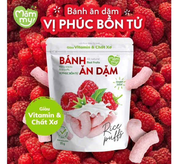 Bánh Ăn Dặm Vị Trái Cây Mămmy Cho Bé Từ 6 Tháng Vị phúc bồn tử