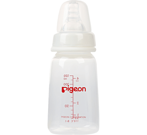 Bình sữa Pigeon nhựa PP BPA Free cổ hẹp vuông 120ml