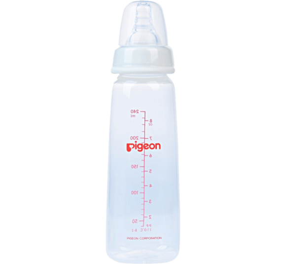 Bình sữa Pigeon nhựa PP BPA Free cổ hẹp vuông 240ml