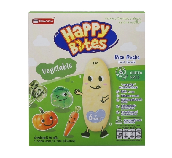 Bánh gạo ăn dặm Happy Bites vị rau củ 50g 