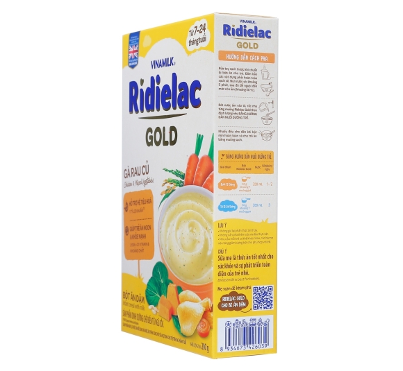 Bột ăn dặm Ridielac Gold gà rau củ 200g cho bé 7M-24M
