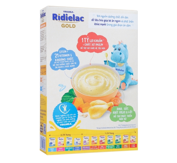 Bột ăn dặm Ridielac Gold gà rau củ 200g cho bé 7M-24M