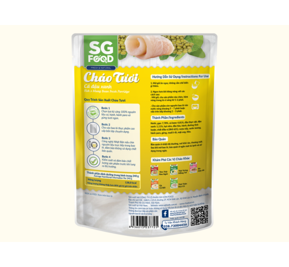 Cháo Tươi Cá Đậu Xanh 240 g 