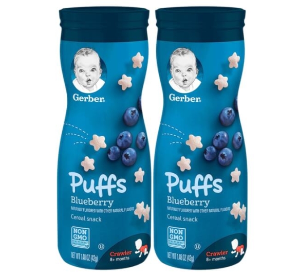 Combo 2 Bánh ăn dặm Gerber Puffs Việt Quất