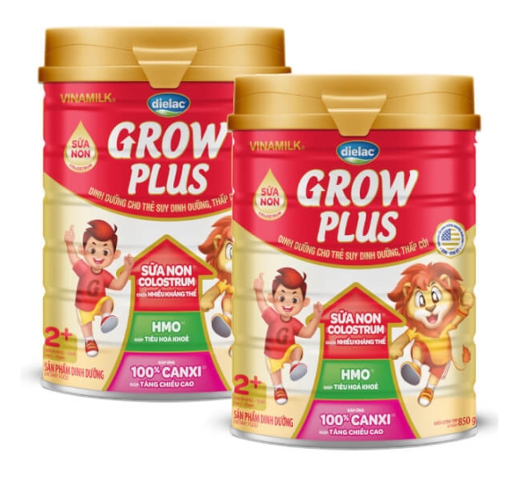 Combo 2 Dielac Grow Plus 2+, 2-10 tuổi, 850g