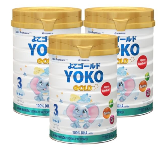 Combo 3 lon Sữa Vinamilk Yoko Gold 3 850g (2-6 tuổi)