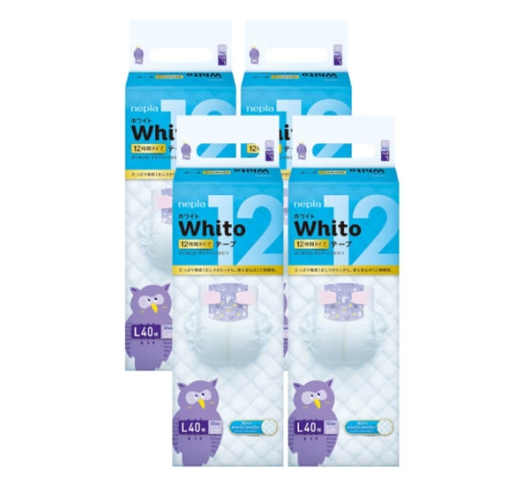 Combo 4 gói Bỉm tã dán Whito size L 40 miếng (9-14kg)