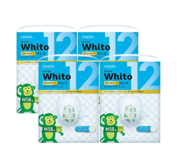 Combo 4 gói Bỉm tã quần Whito size M 58 miếng (7-10kg)