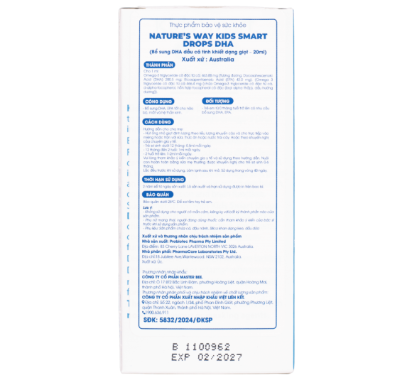 Nature'S Way Kids Smart Drops Dha- Hỗ Trợ Phát Triển Não Bộ, Thị Lực Cho Bé