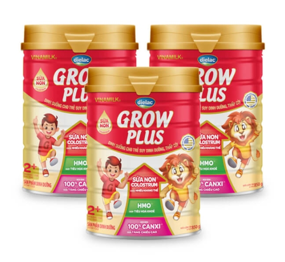 Combo 3 Dielac Grow Plus 2+, 2-10 tuổi, 850g