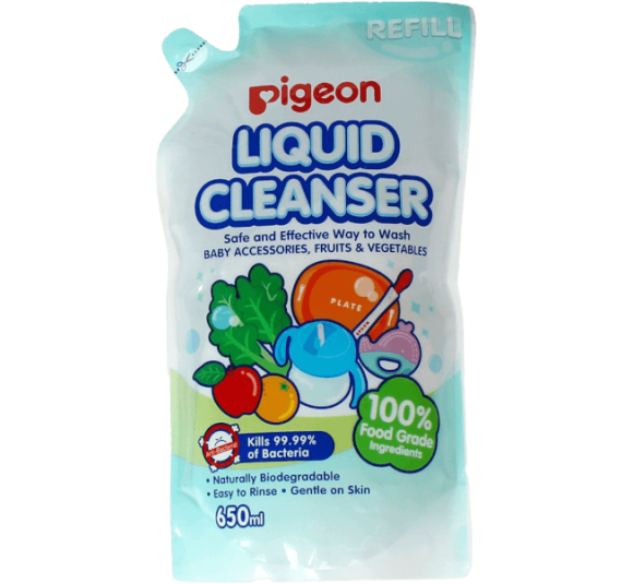 Dung dịch súc rửa bình sữa Pigeon túi 650ml refill