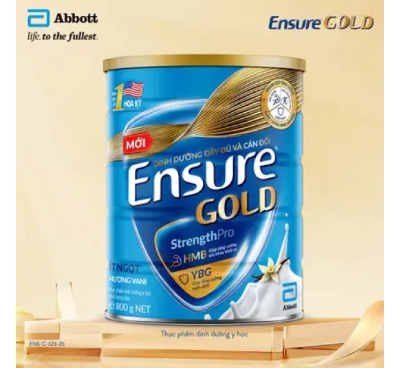 Ensure Gold hương vani ít ngọt 800g
