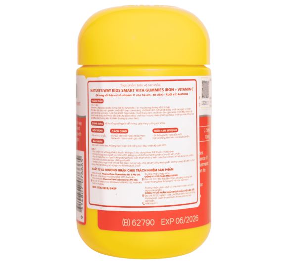 Nature’s Way Kids Smart Vita Gummies Iron + Vitamin C – Bổ sung sắt hữu cơ và vitamin C cho trẻ