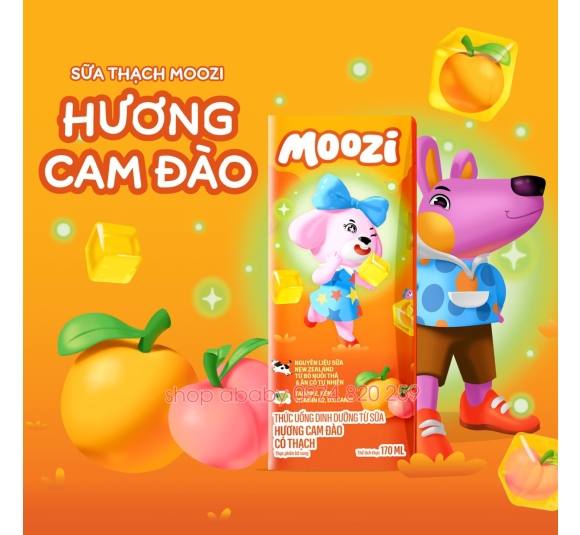 Sữa thạch Moozi 170ml Vị Cam Đào  (3y+) x Thùng 48 Hộp