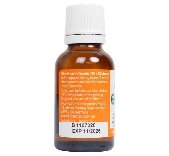   Vitamin D3K2 nhập khẩu từ Úc - Nature's Way Kids Smart Drops vitamin D3 + K2 (Hộp 11ml)