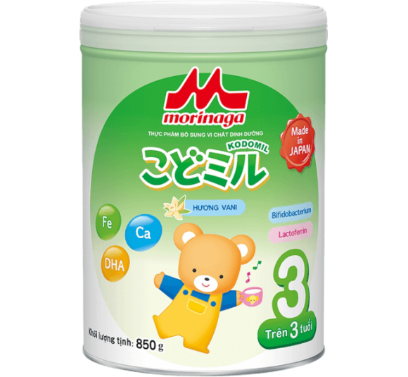 Sữa Morinaga số 3 850g hương vani (Kodomil, trên 3 tuổi)
