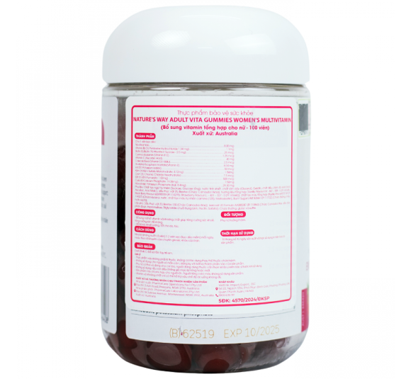 Nature’s Way Adult Vita Gummies Women’s Multivitamin – Viên nhai bổ sung vitamin, khoáng chất cho phụ nữ (Hộp 100 viên)