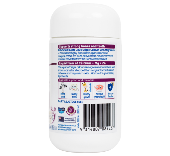Viên nhai Canxi tổ ong tảo biển đỏ Nature's Way Kids Smart Bursts Calcium With Magnesium + Zinc+ D3K2 (30 viên)