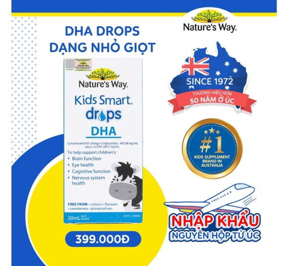 Nature'S Way Kids Smart Drops Dha- Hỗ Trợ Phát Triển Não Bộ, Thị Lực Cho Bé
