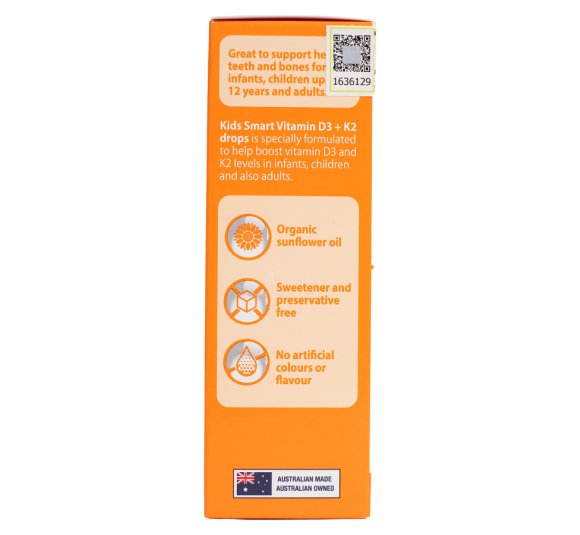   Vitamin D3K2 nhập khẩu từ Úc - Nature's Way Kids Smart Drops vitamin D3 + K2 (Hộp 11ml)