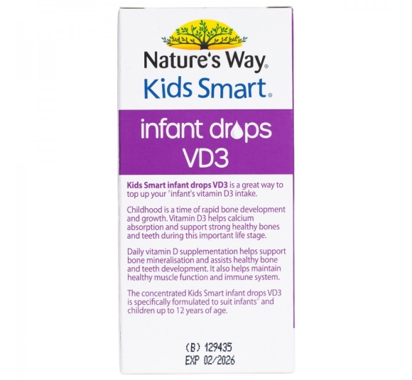 Nature's Way Kids Smart Infant Drops VD3 - Hỗ trợ bổ sung Vitamin D3 cho trẻ - Hộp 13ml
