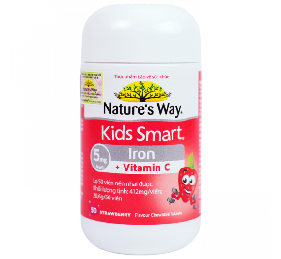 Nature's Way Kids Smart Iron + Vitamin C - Viên nhai bổ sung sắt và vitamin C