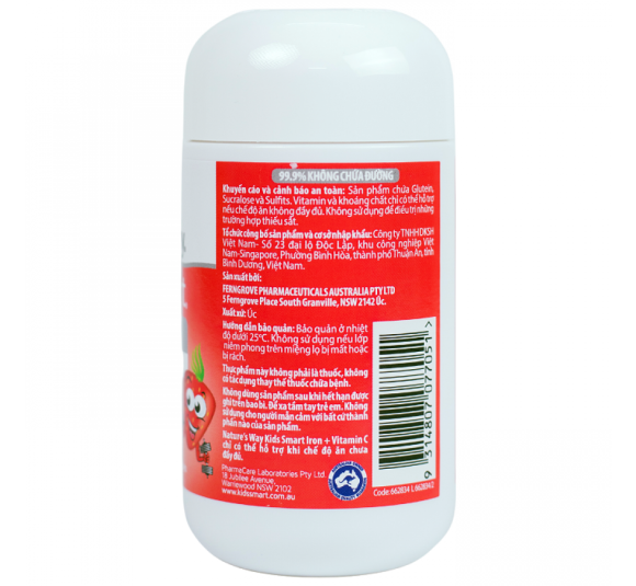 Nature's Way Kids Smart Iron + Vitamin C - Viên nhai bổ sung sắt và vitamin C