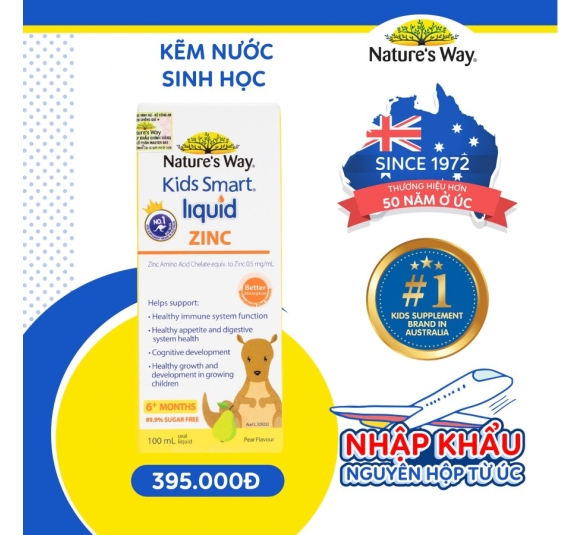 Nature’s Way Kids Smart Liquid ZinC – Bổ sung kẽm nước cho bé (Chai 100ml)
