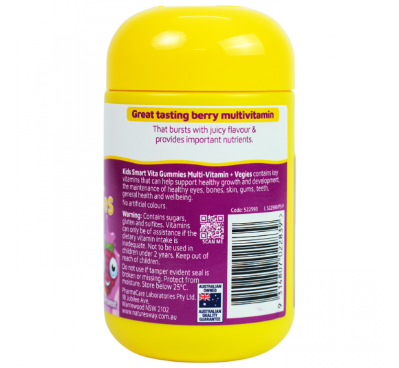 Nature's Way Kids Smart Vita Gummies Multi-vitamin Vegies - Kẹo dẻo bổ sung vitamin từ rau củ