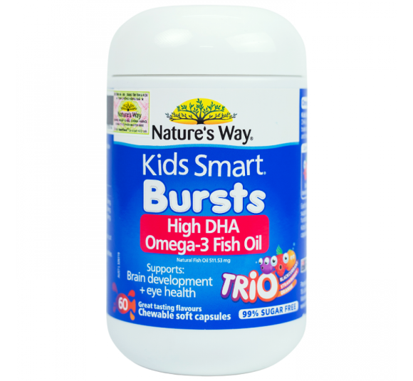 Nature'S Way Kids Smart Bursts High DHA Omega-3 Fish Oil Trio - Bổ sung Omega 3 cho bé