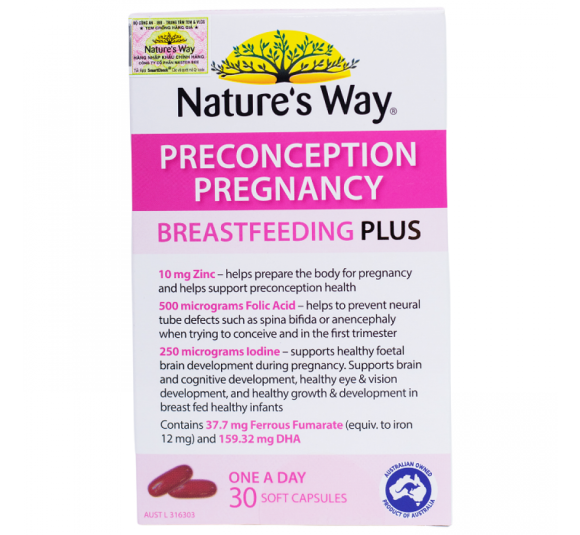 Nature's Way PreConception Pregnancy Breastfeeding Plus - Bổ sung vitamin tổng hợp cho bà bầu