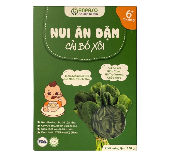 Nui ăn dặm cải bó xôi Anpaso 150g