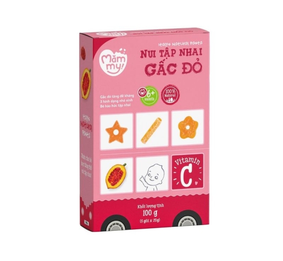 Nui ăn dặm Mămmy cho bé mới tập nhai vị gấc đỏ 100g (Từ 6 tháng)