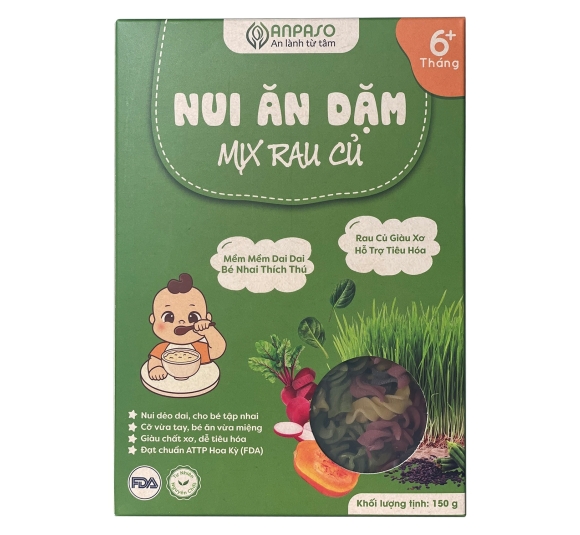 Nui ăn dặm mix rau củ Anpaso 150g