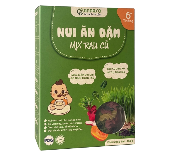Nui ăn dặm mix rau củ Anpaso 150g