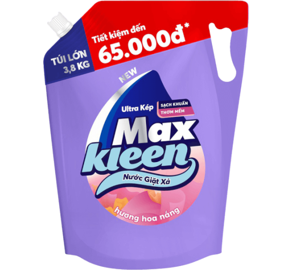 Nước giặt xả MaxKleen hương hoa nắng túi 3.8kg