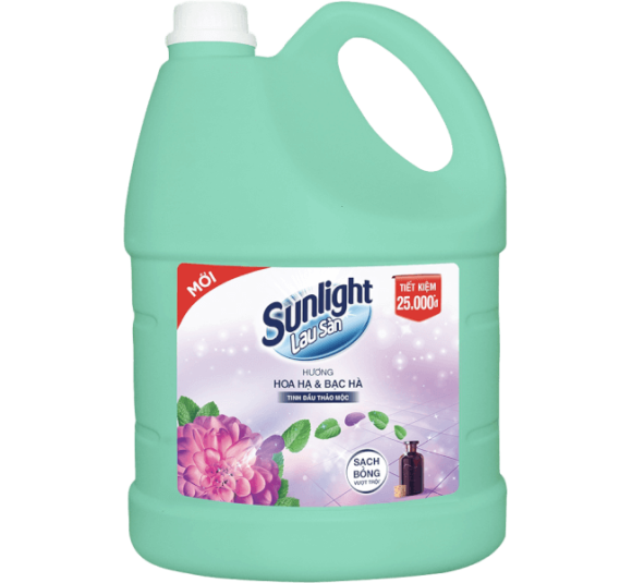 Nước lau sàn Sunlight tinh dầu thảo mộc Hoa hạ Bạc hà 3.6kg