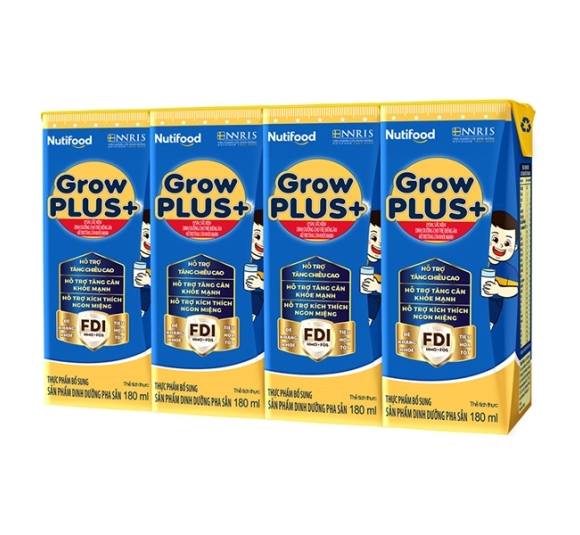 Sữa Nutifood GrowPLUS+ xanh hương vani 180 ml cho trẻ biếng ăn (từ 2 tuổi)
