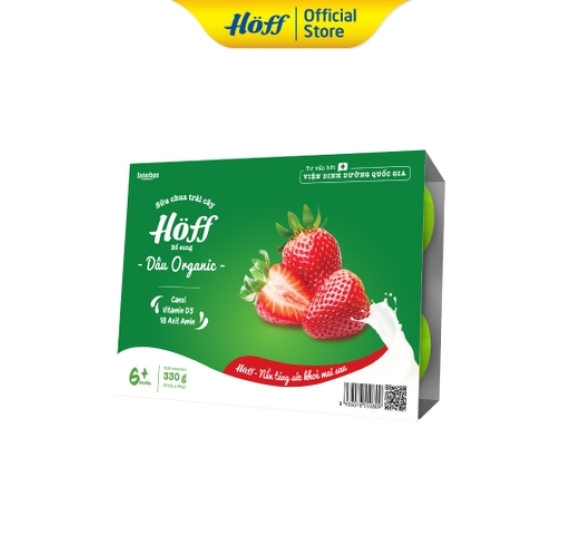Sữa Chua Dâu Organic Hoff vỉ 6 hộp x 55g 