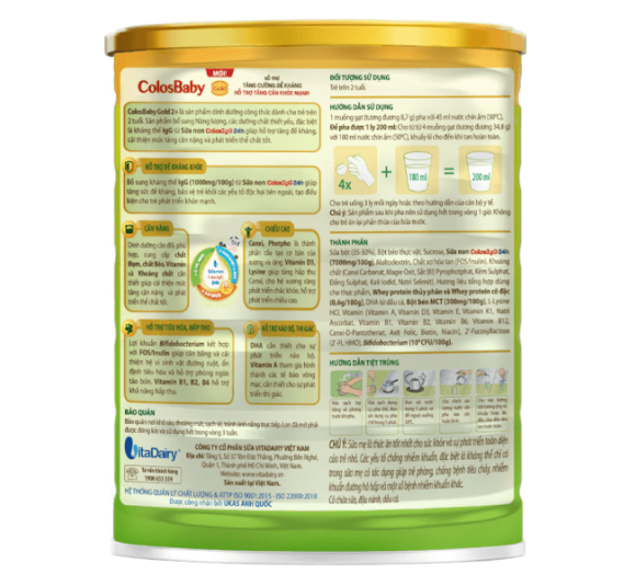 Sữa ColosBaby Gold 2+ 800g -(Trên 2 tuổi)