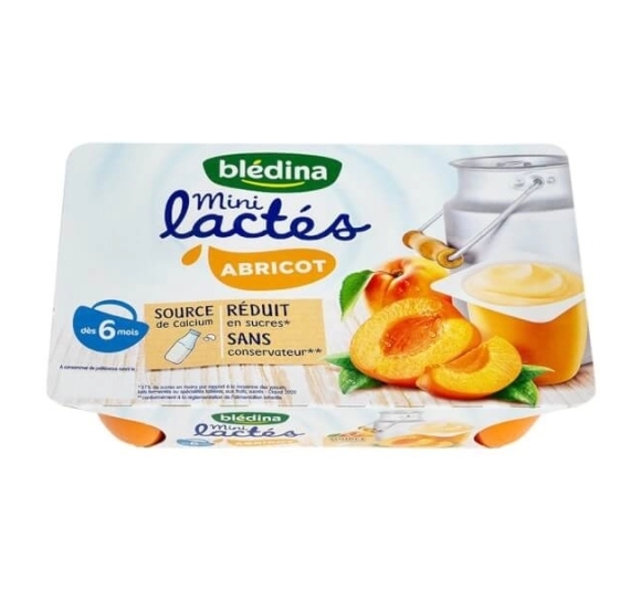 Combo 2 Sữa chua Bledina Mini Lactes vị mơ, 330g (6 hũ x 55g)
