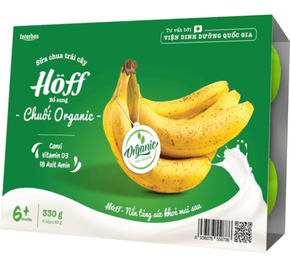 Sữa chua trái cây Hoff Organic Vị Chuối 6x55g