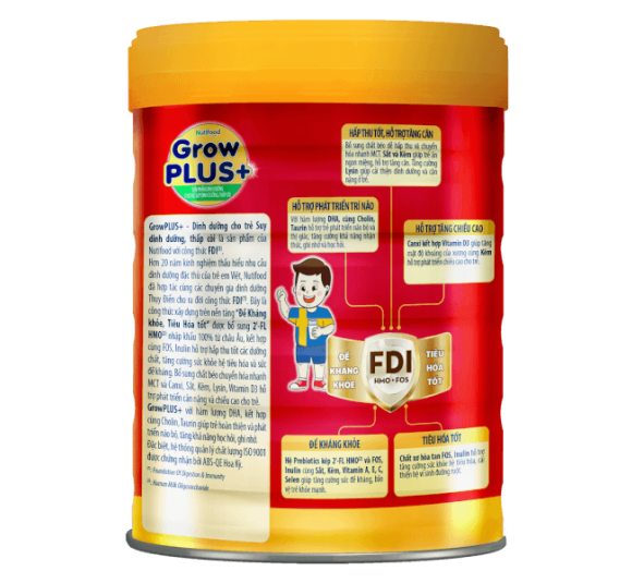 Sữa GrowPlus+ Đỏ 2+ tuổi, 900g- Nutifood 