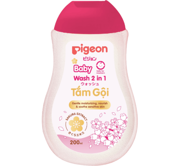 Sữa tắm gội dịu nhẹ cho bé 2in1 Sakura Pigeon 200ml