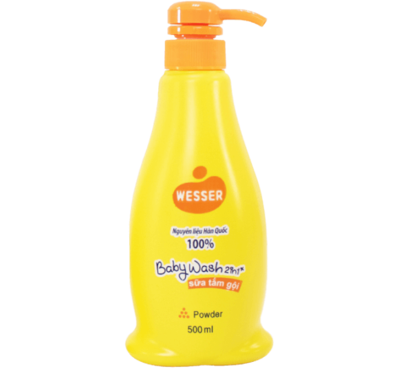 Sữa tắm gội Wesser 2 in 1 500ml Hương phấn (Cam)