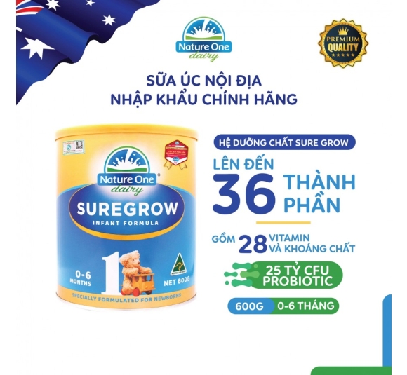 Sữa Sure Grow HMM số 1 cho bé từ 0-6 tháng tuổi - Hộp 600g