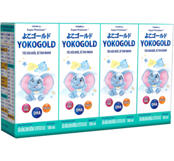 Sữa uống dinh dưỡng Vinamilk Yoko Gold 180ml (Lốc 4 hộp)