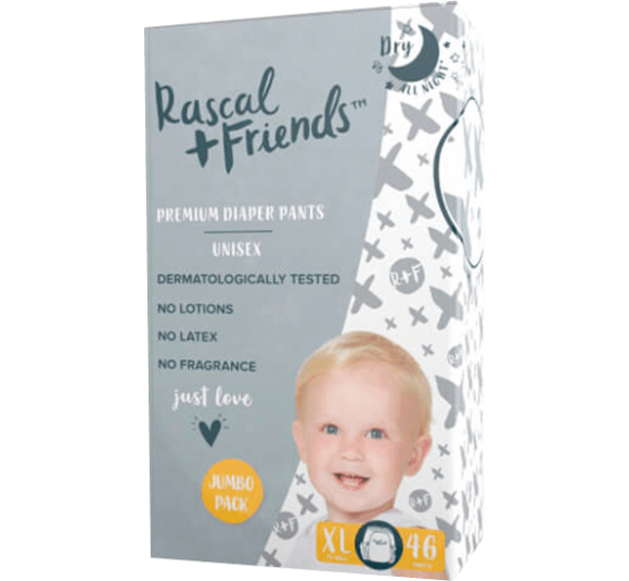 Tã quần Rascal + Friends (XL, 13-18kg, 46 miếng)