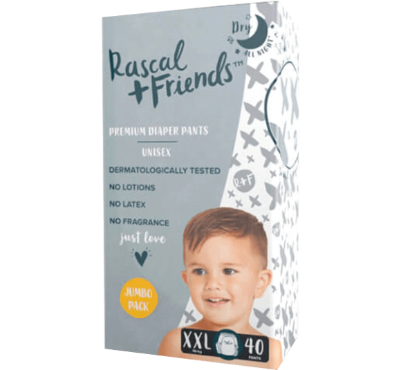 Tã quần Rascal + Friends (XXL, 16kg,  40 miếng)