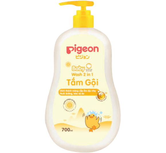 Tắm - Gội 2 in 1 Pigeon 700ml - Hoa hướng dương Không Paraben